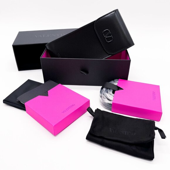 NEW VALENTINO GLASSLINER VLX-118F EYEGLASSES CAT EYE GOLD EYEWEAR WITH CHAIN - Picture 9 of 9